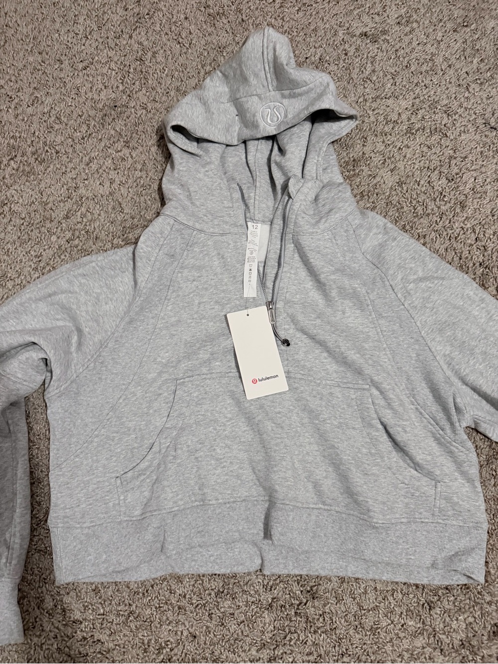 lululemon athletica Women's Light Gray Hooded Crewneck Sweatshirt